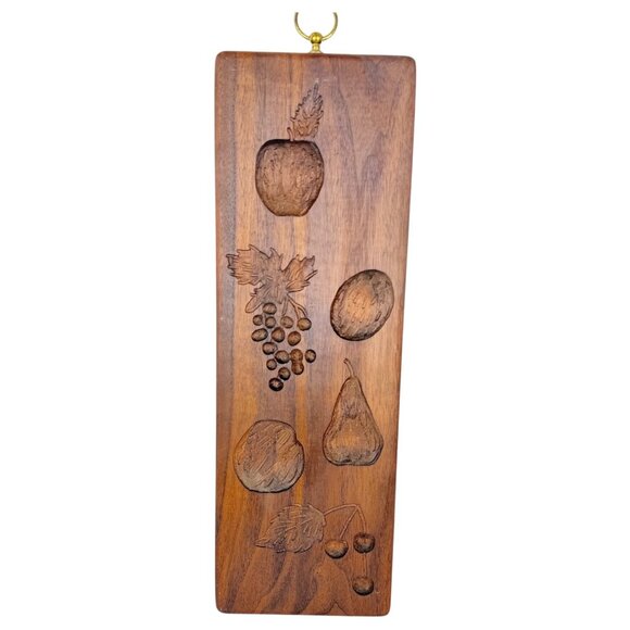 VTG Springerle Double Sided Wood Cookie Mold Press Panel Hangs Fruit Boy Animal - Picture 8 of 10